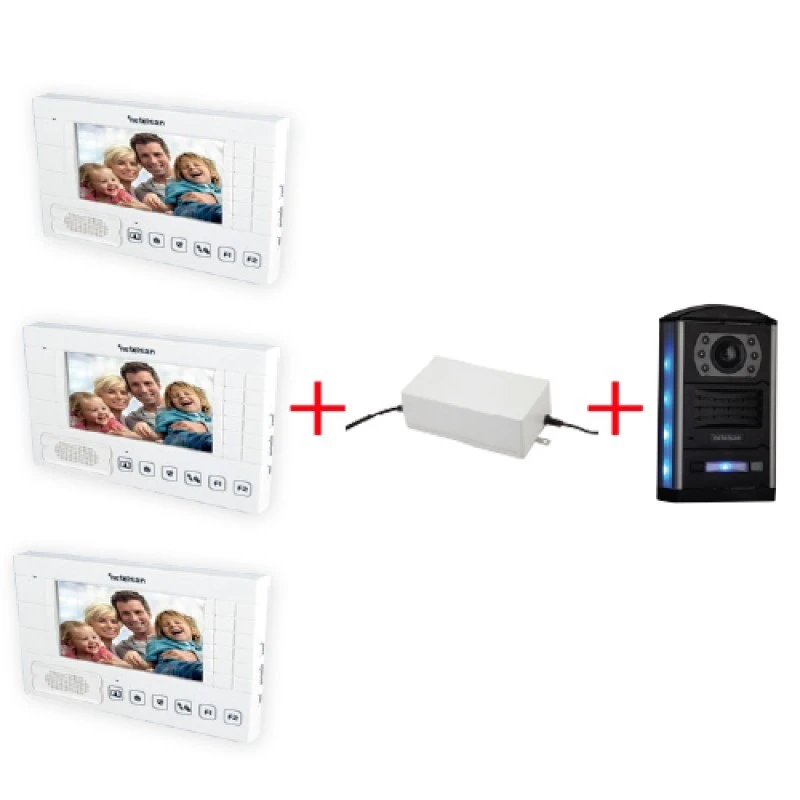 TYPHOON 4.3’’ Renkli Dokunmatik LCD Görüntülü Villa Kitler Obsidian(Üçlü)